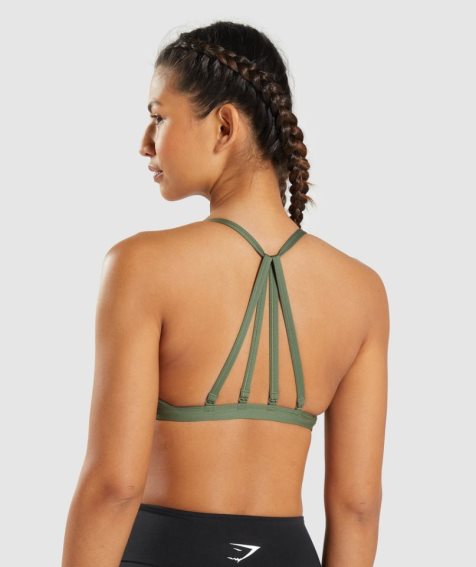 Women's Gymshark Minimal Sports Bra Olive | CA 05D1AN